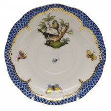 Herend Rothschild Bird Blue Border Tea Saucer