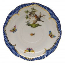 Herend Rothschild Bird Blue Border Tea Saucer motif 10