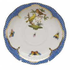 Herend Rothschild Bird Blue Border Tea Saucer