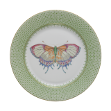 Mottahedeh Apple Green Lace Dessert Plate with Butterfly
