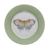 Mottahedeh apple green lace dessert plate with butterfly