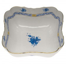Herend Chinese Bouquet Blue Square Salad Bowl
