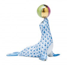 Herend Sea Lion with Ball Blue