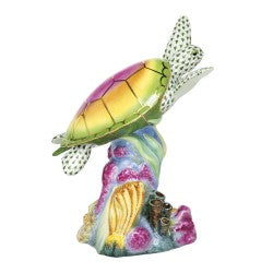 Herend Figurines Sea Turtle With Coral