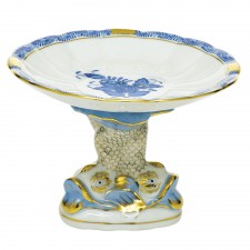 Herend Shell With Dolphin Stand Blue