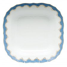 Herend Fish Scale Blue Square Fruit Dish