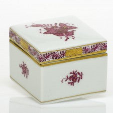 Herend Chinese Bouquet Raspberry Square Box