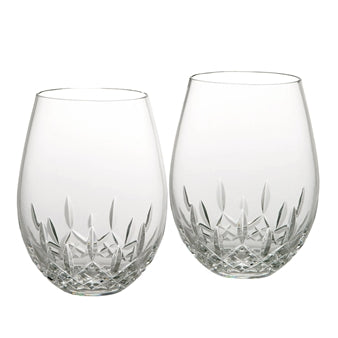 Waterford Lismore Essence Stemless Deep Red Wine Pair