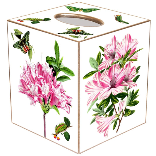 Azaleas on White Tissue Box Cover