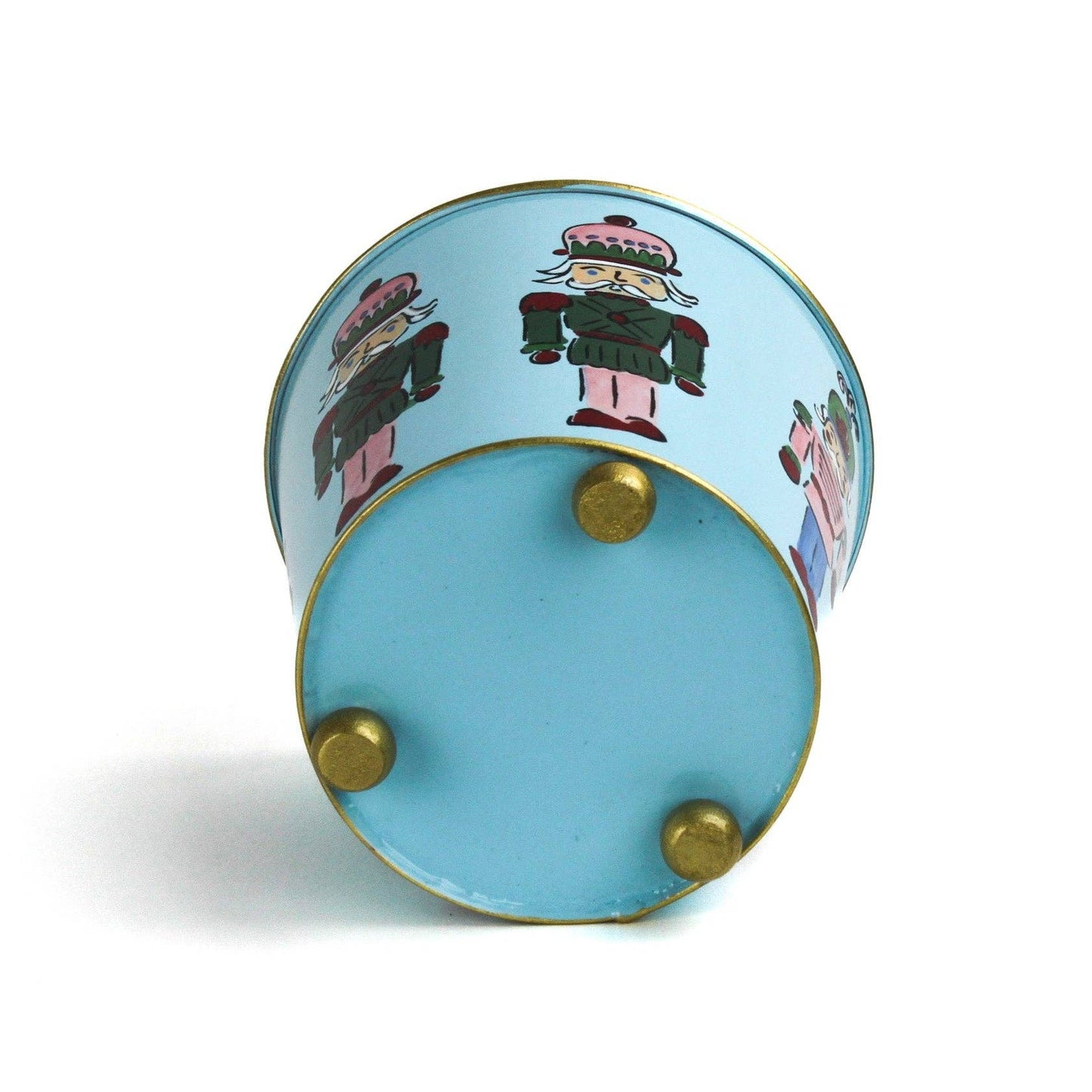 Blue Tole Planter | Nutcracker | Holiday Decor | Cachepot