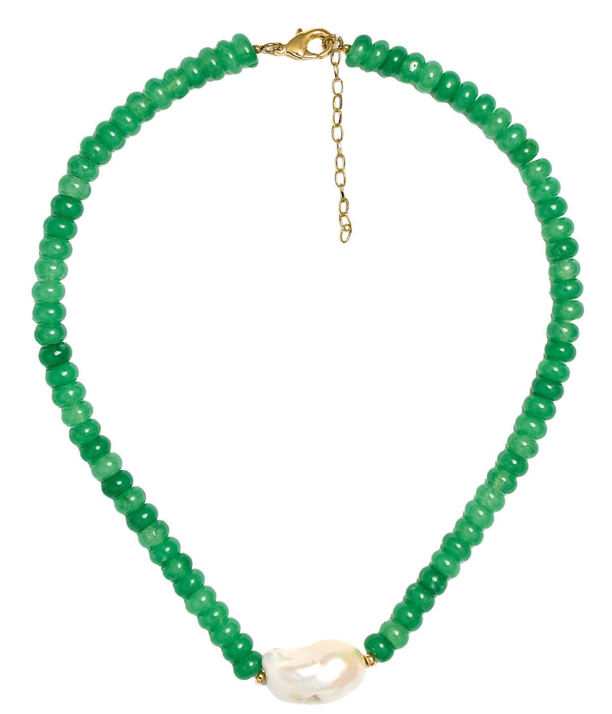 Susie- Quartz Beaded Necklace with freshwater Pearl - WS: Light Blue