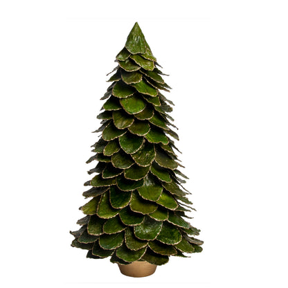Potted Butterfly Leaf Cone Tree (Green/Gold): 14"
