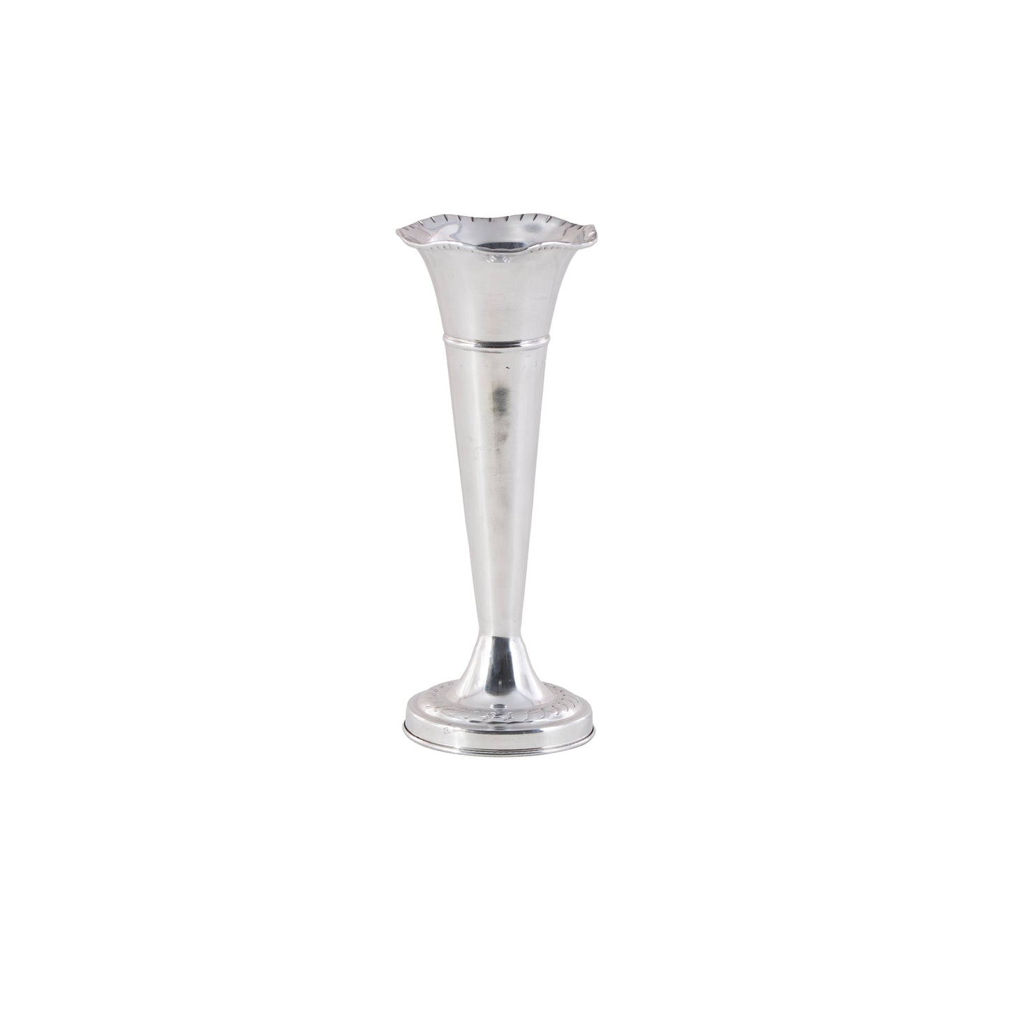 Traditional Silver Aluminum Fluted Vase