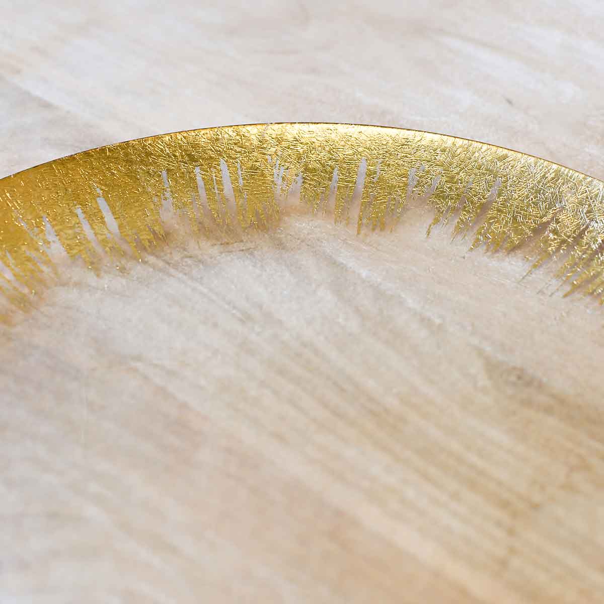 Naples Glass Platter   Clear/Gold   14.25x1x14.25