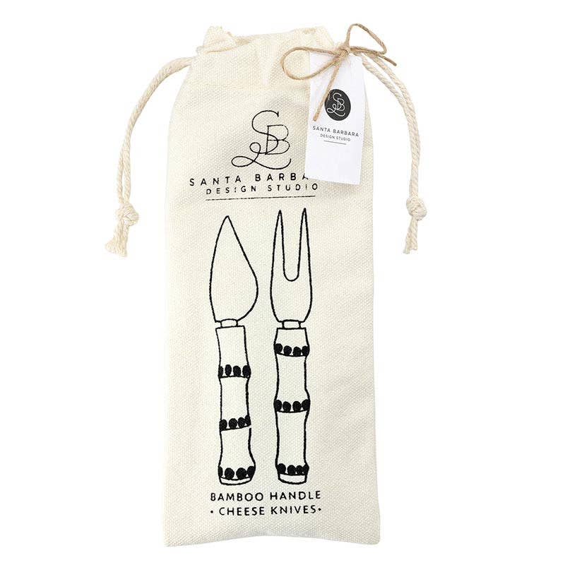 Bamboo Handle Cheese Knives - Set of 2