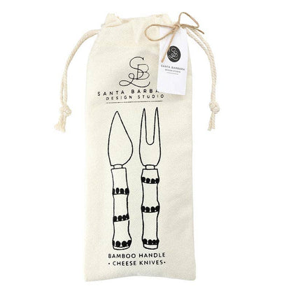 Bamboo Handle Cheese Knives - Set of 2