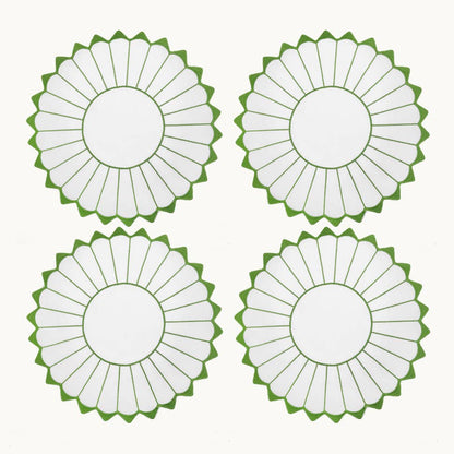 Charlotte Green Embroidered Scalloped Placemat (set of 4)