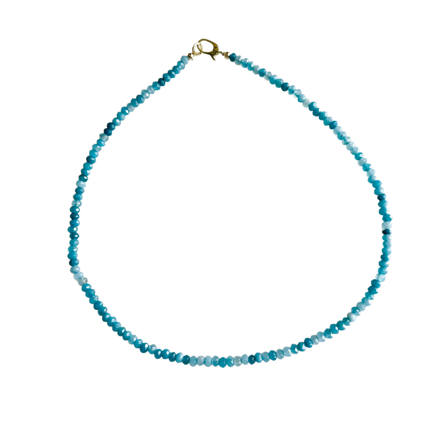 Dainty Candy Gemstone Necklace: Cadet Blue