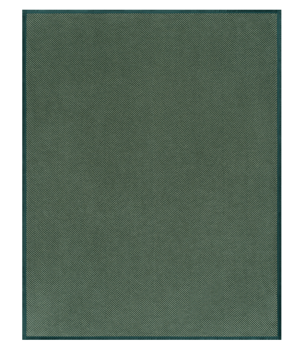 Harborview Herringbone Forest Green Blanket: Original