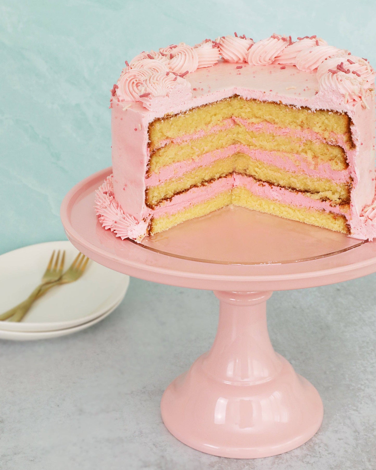 Melamine Cake Stand Large- Peony Pink 11.5 inch