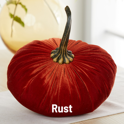 Pumpkin Extra Large Velvet, Fall Accent, Thoughtful Gift: Slate Blue