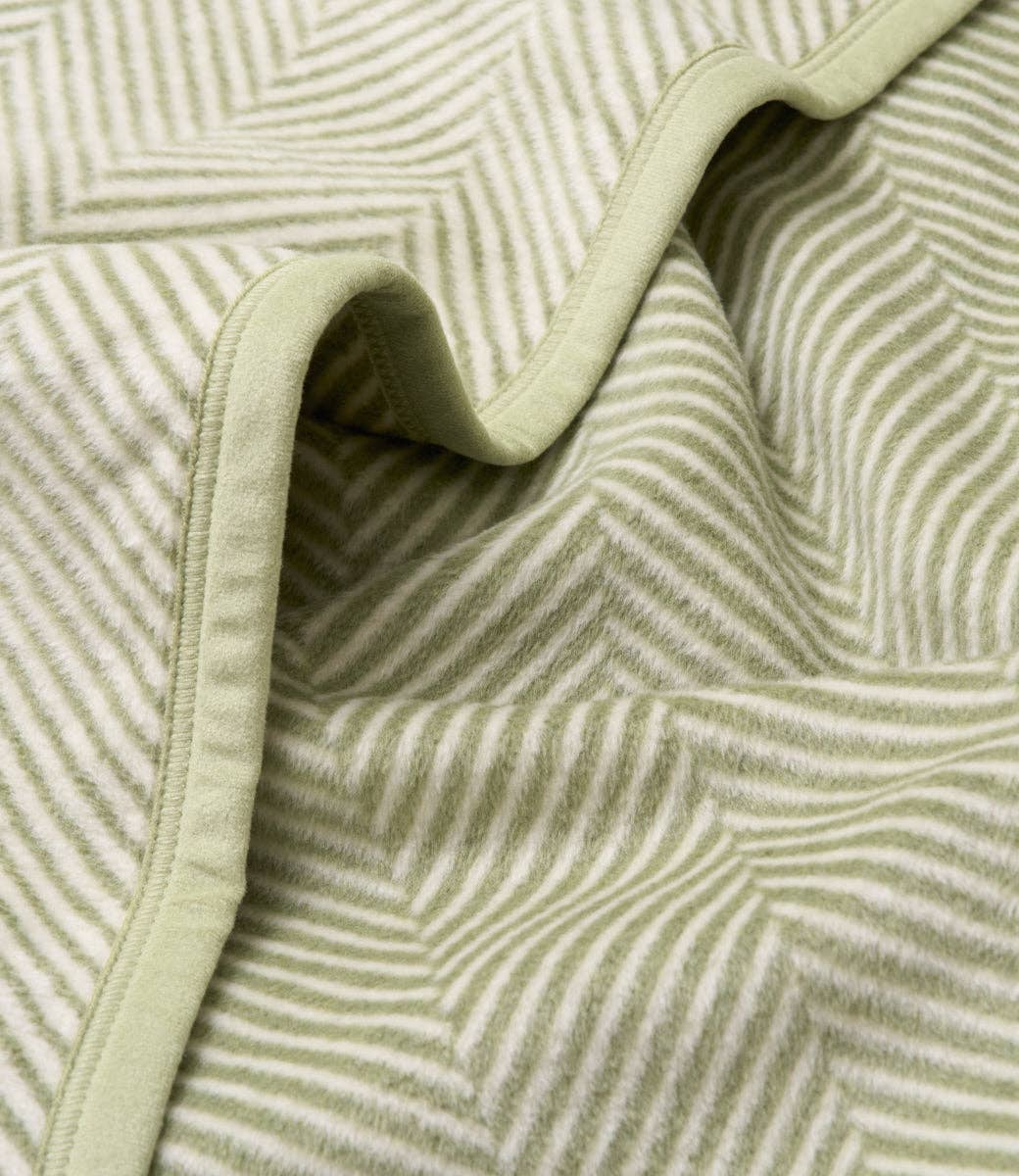 Harborview Herringbone Garden Green Blanket: Original