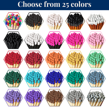 2" Matches + Mini Cloche - Colors of Your Choice + Strikers: White Tip
