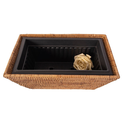 Artifacts Rattan™ Rectangular Planter with Plastic Insert