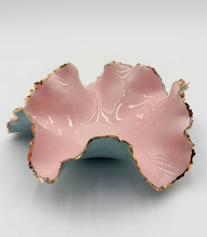Gold Rim Blossom Bowl