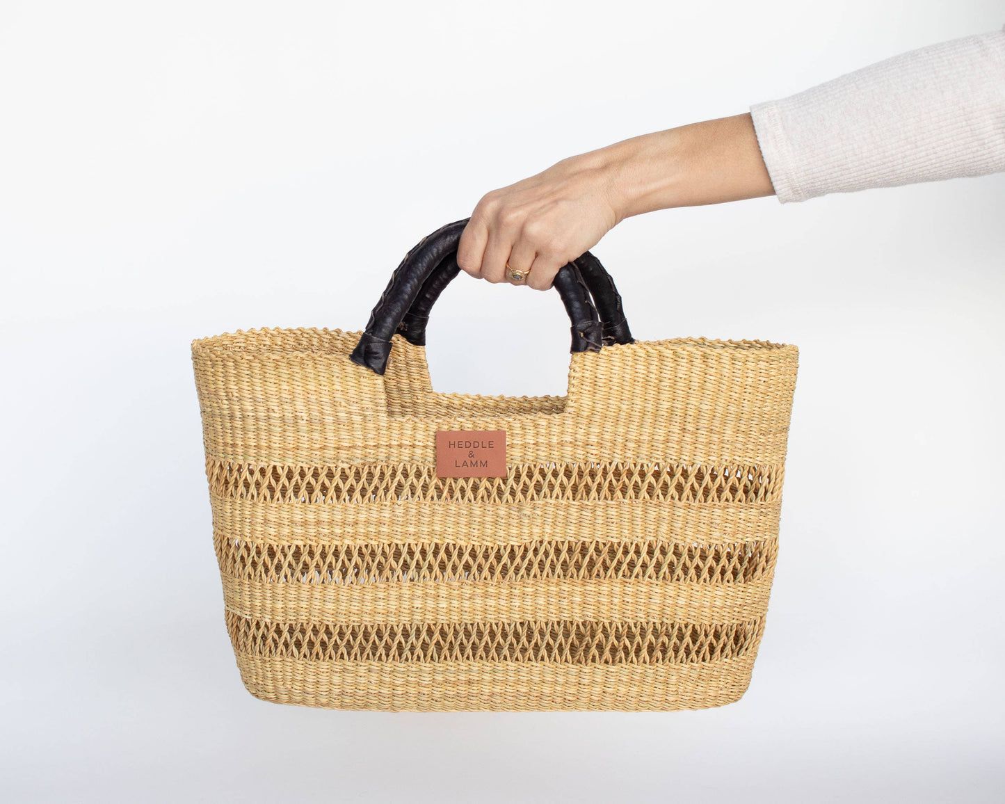 Zera Basket Bag - Black Handle