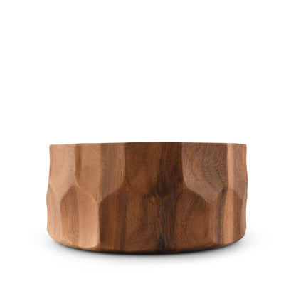 Diamond Pattern Large Acacia Wood Salad Bowl