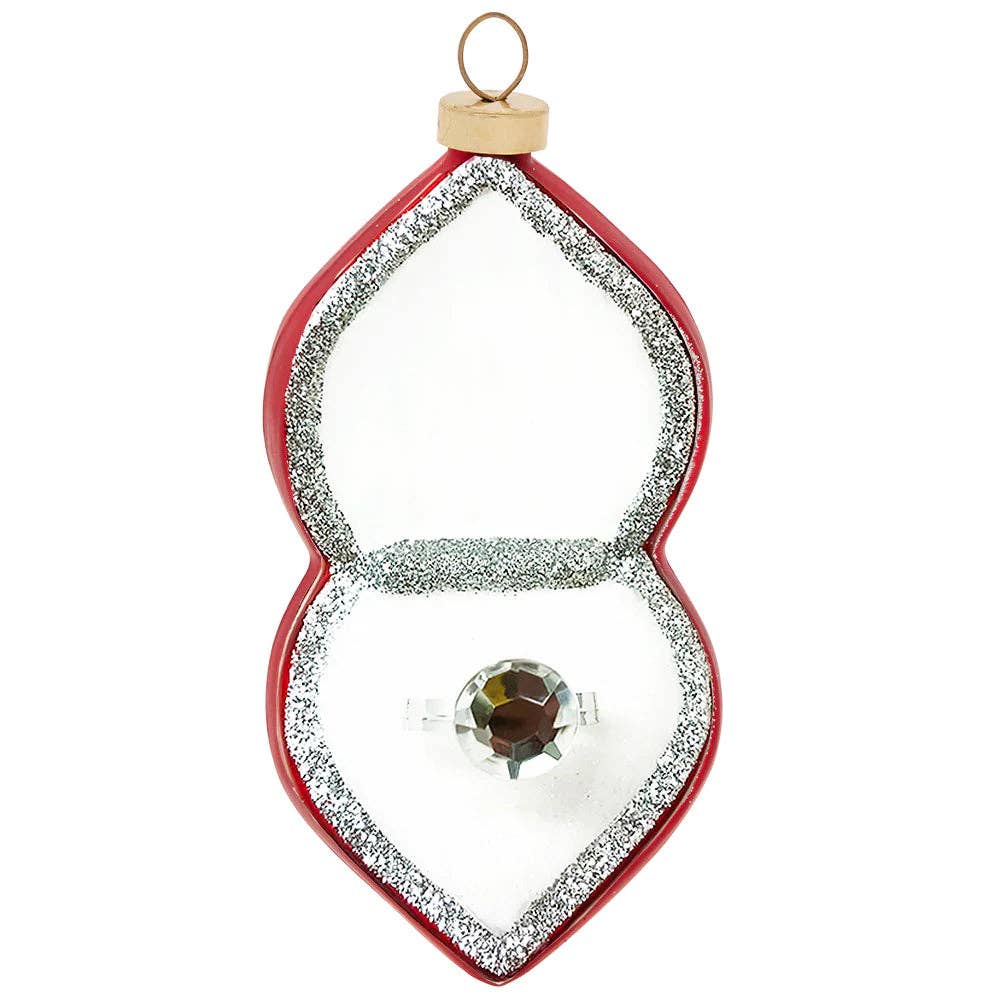Holiday Glass Ornament – Shining Gemstone Ring