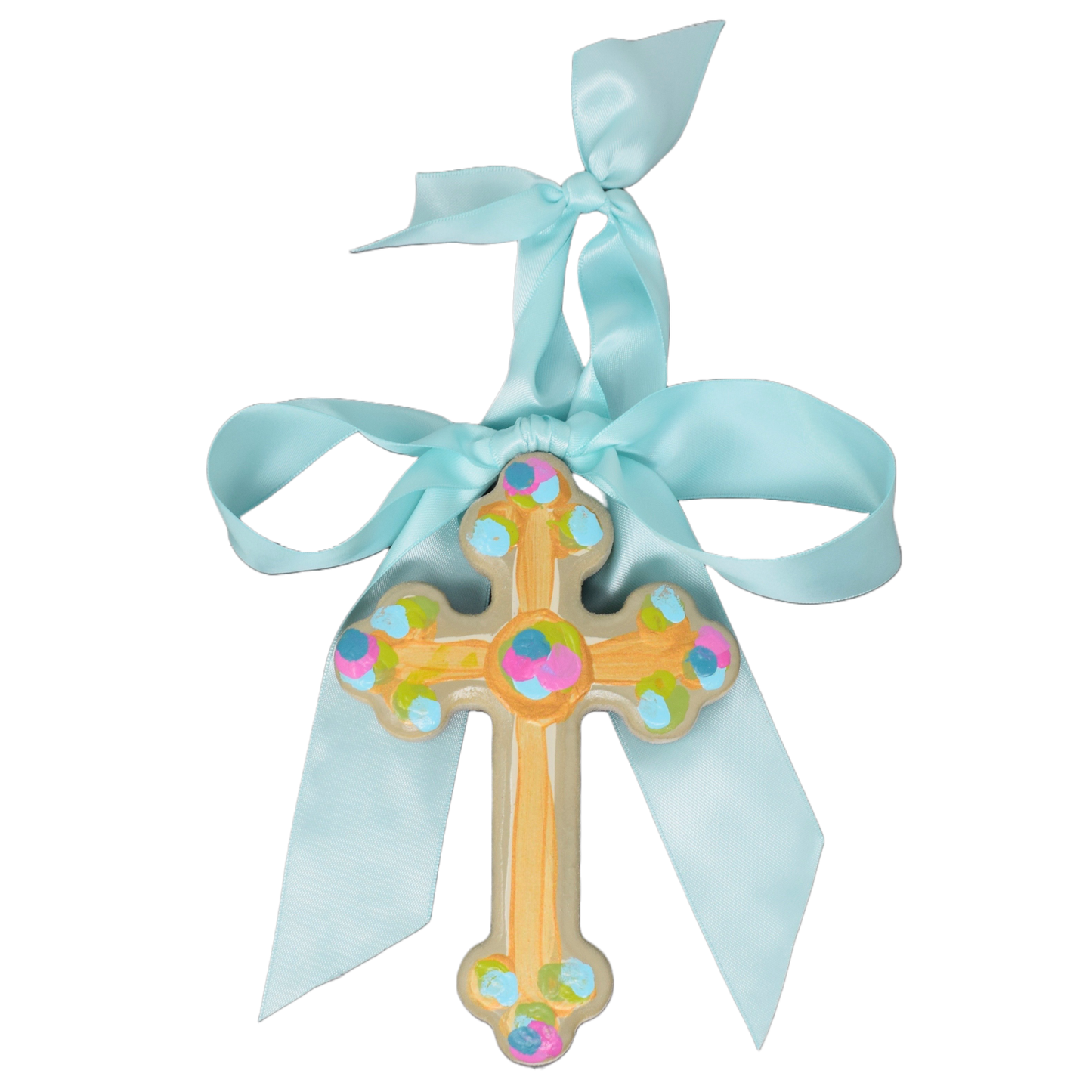Praise Cross with Ribbon -6 inches