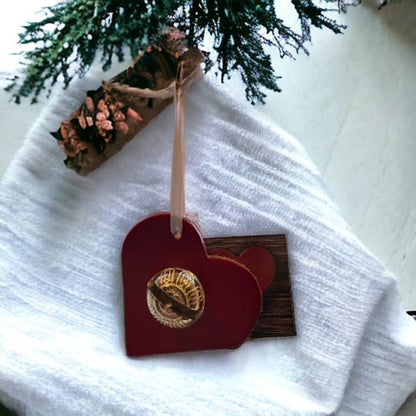 Heart Keepsake Bell with White Ribbon: Brass