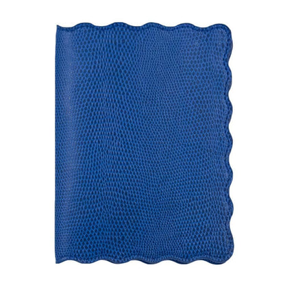 Lizard Scallop Passport Holder: Navy