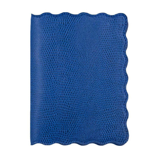 Lizard Scallop Passport Holder: Navy