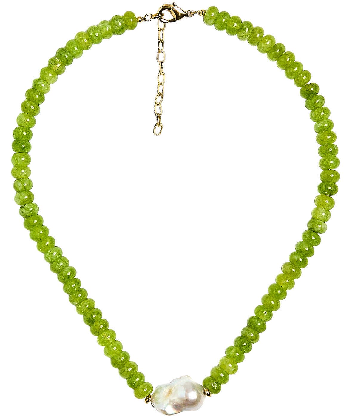 Susie- Quartz Beaded Necklace with freshwater Pearl - WS: Light Blue