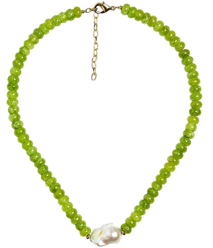 Susie- Quartz Beaded Necklace with freshwater Pearl - WS: Light Blue