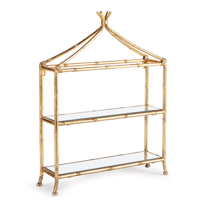 2-Tier Curio Bamboo Shelf