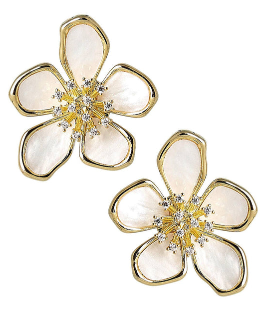 Elinore - Mother of Pearl Floral Earring -  WS