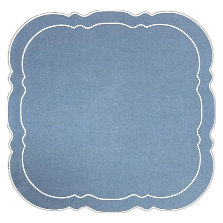 Scallop Square Blue Placemats Set of 4