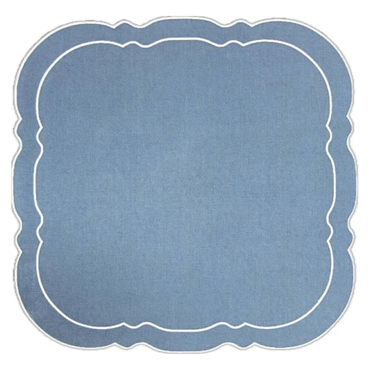 Scallop Square Blue Placemats Set of 4