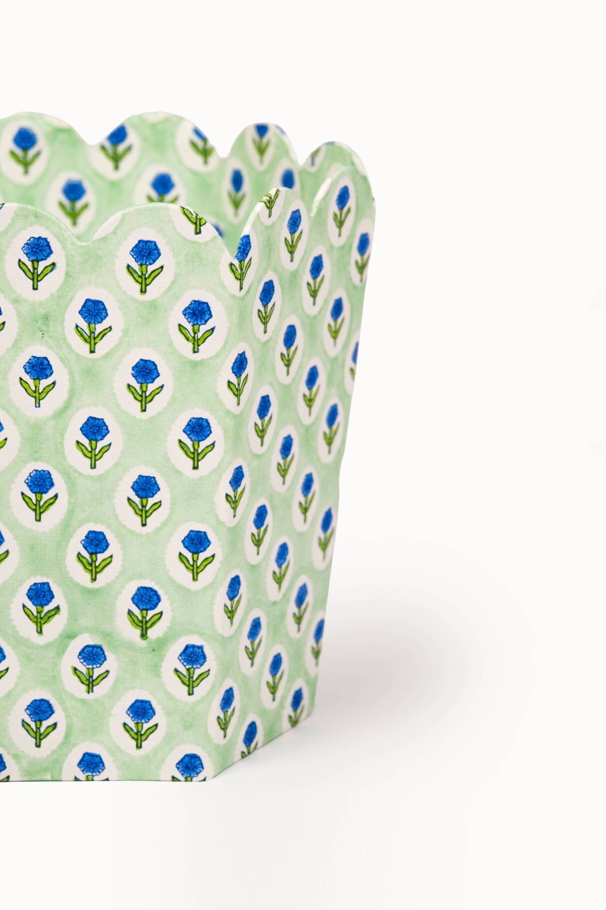 Green Block Wastebasket