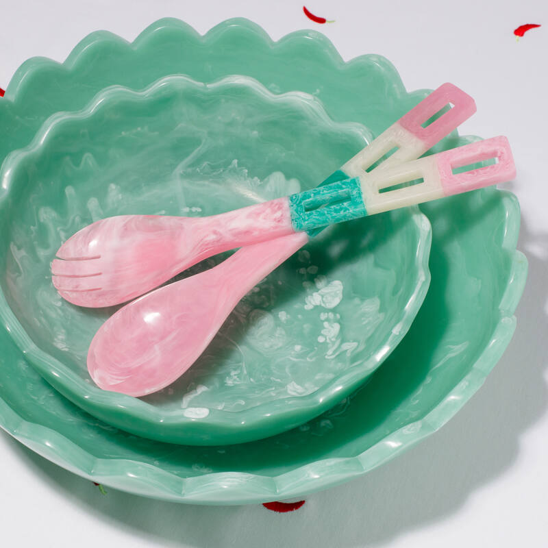 Green Scallop Bowl Medium