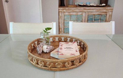 Artifacts Rattan™ Inna Design Round Tray: Honey Brown / 19"