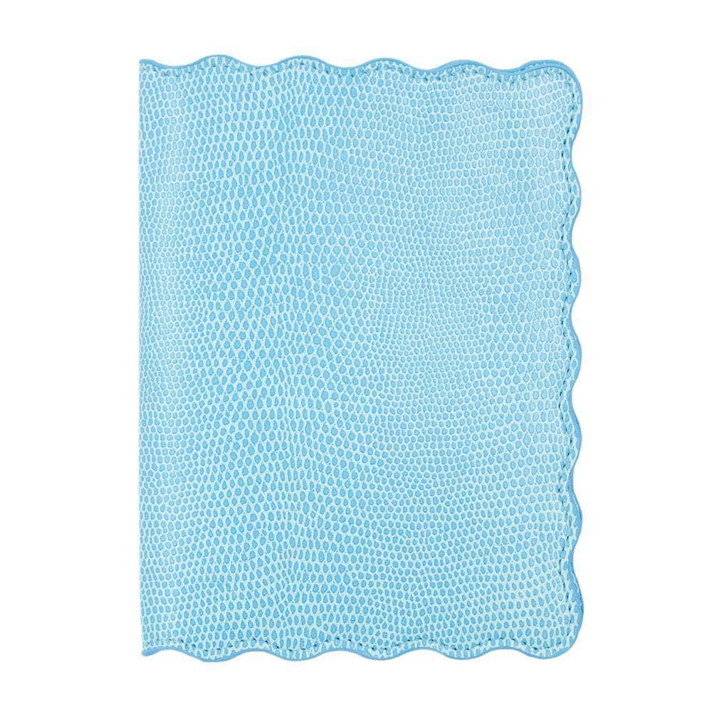 Lizard Scallop Passport Holder: Navy