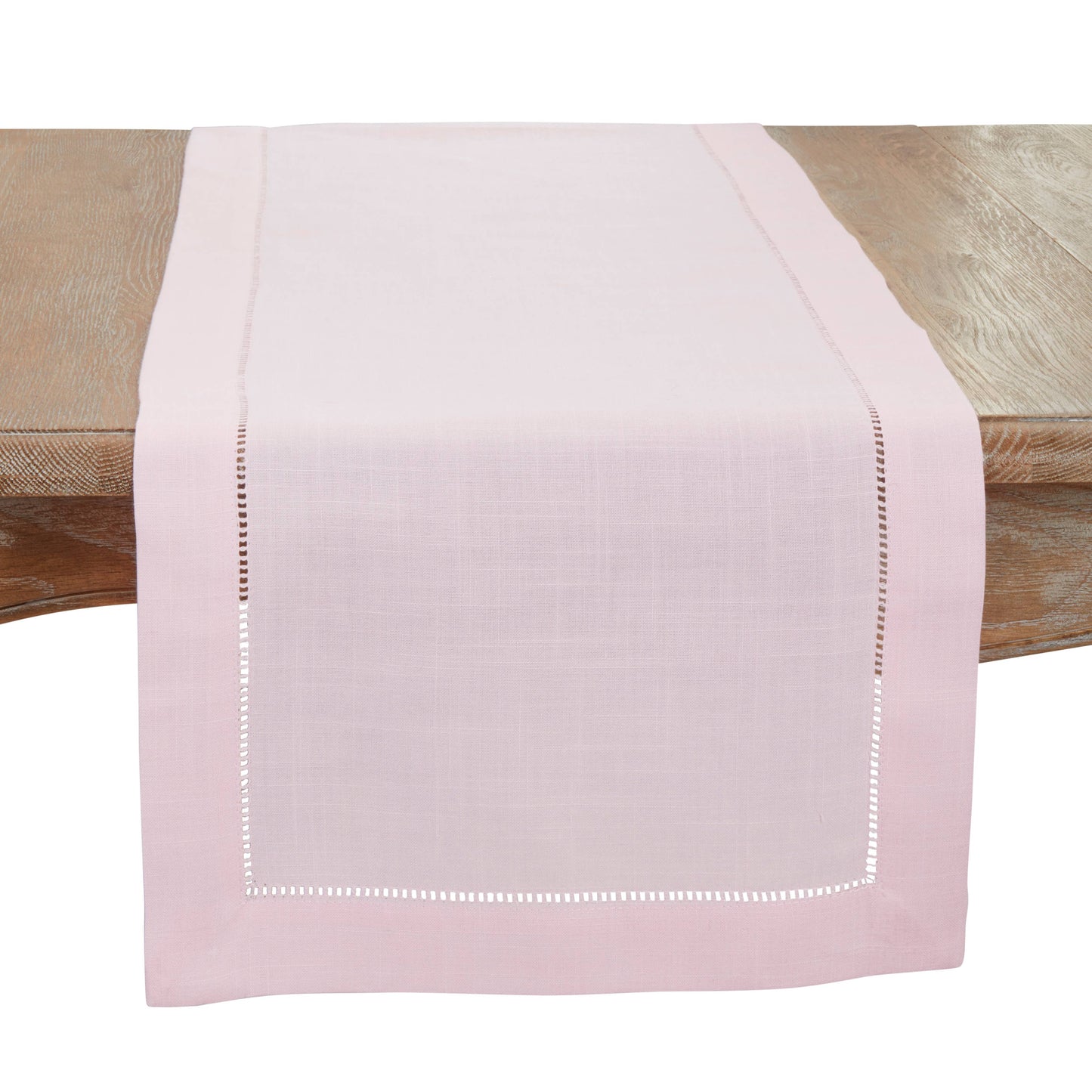 Runner with Hemstitched Border - Perfect for Everyday Dining: Pink / 16"x120"