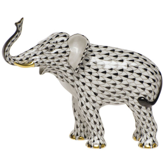 Herend Elephant Luck Black