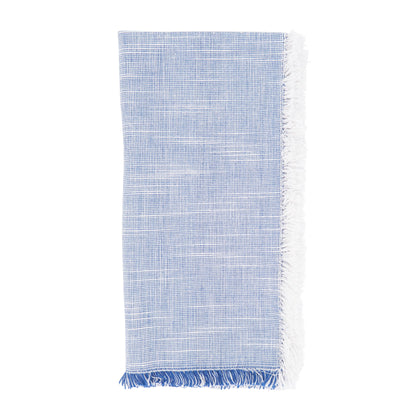 Two-Tone Fringe Napkin: Blue Set of 4