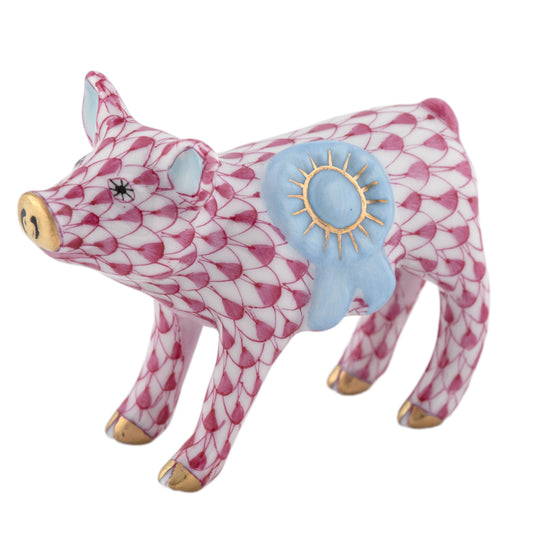 Herend Blue Ribbon Pig